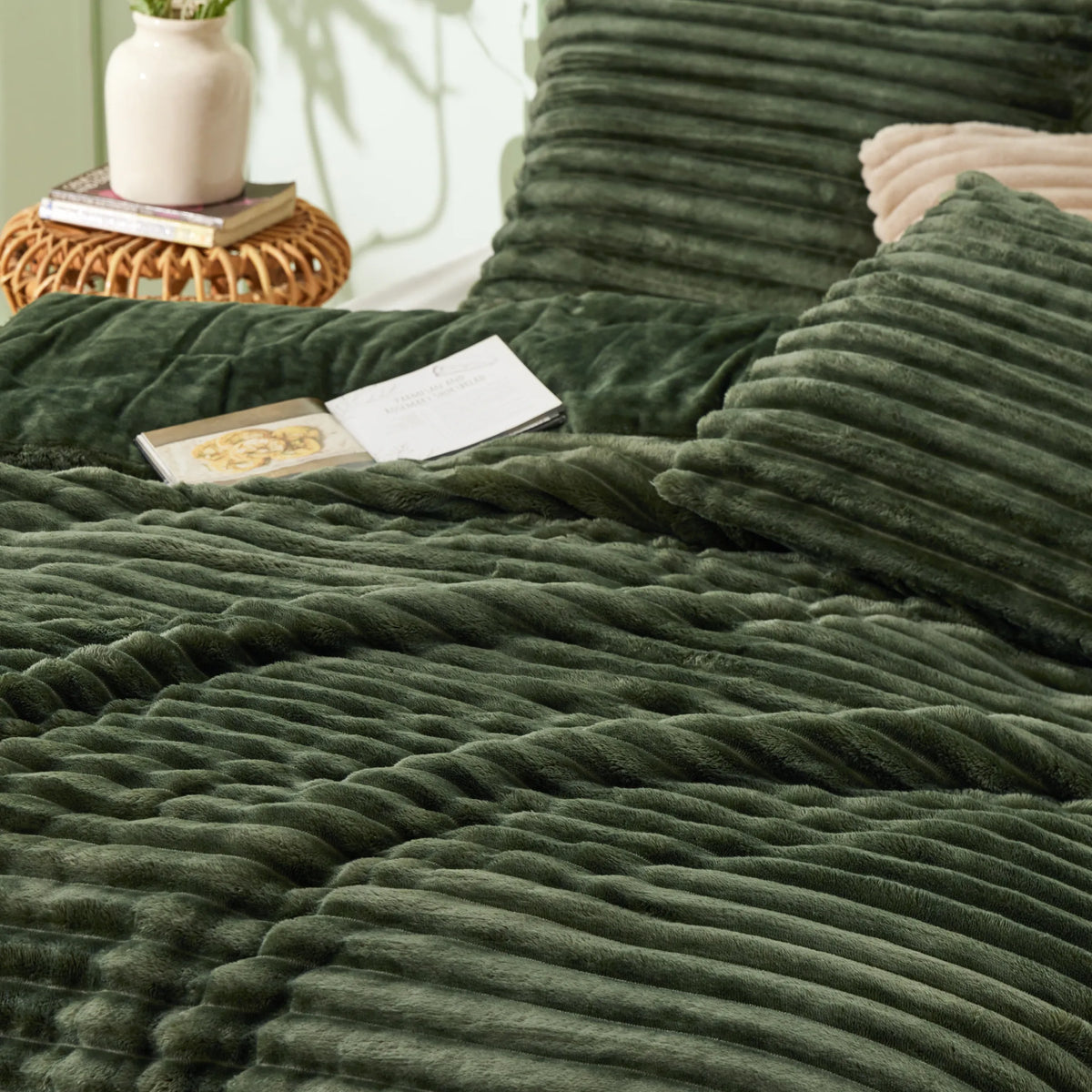 Striped Flannel Comforter Set