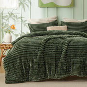 Striped Flannel Comforter Set