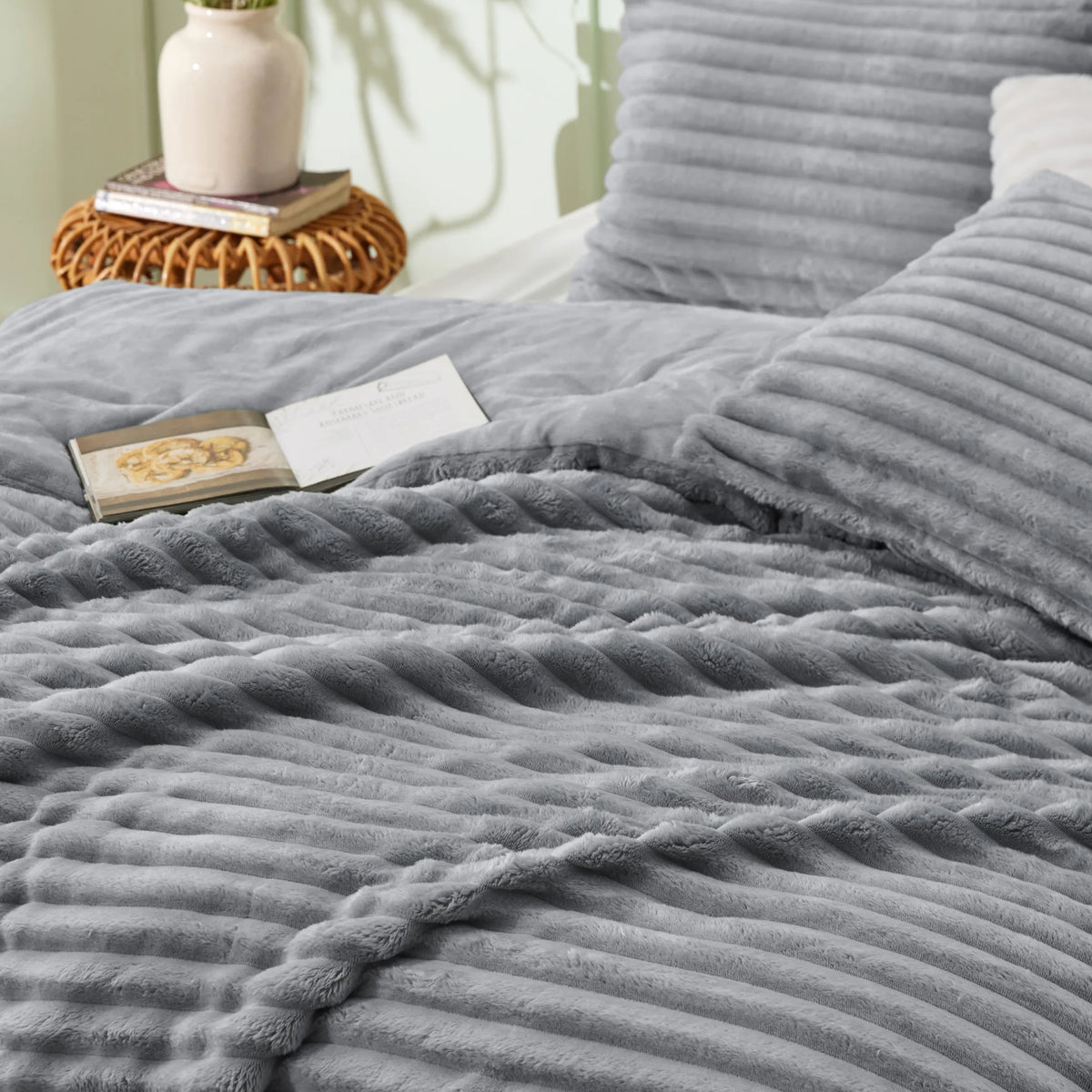 Striped Flannel Comforter Set