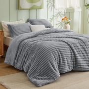 Striped Flannel Comforter Set