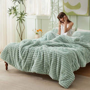 Striped Flannel Comforter Set