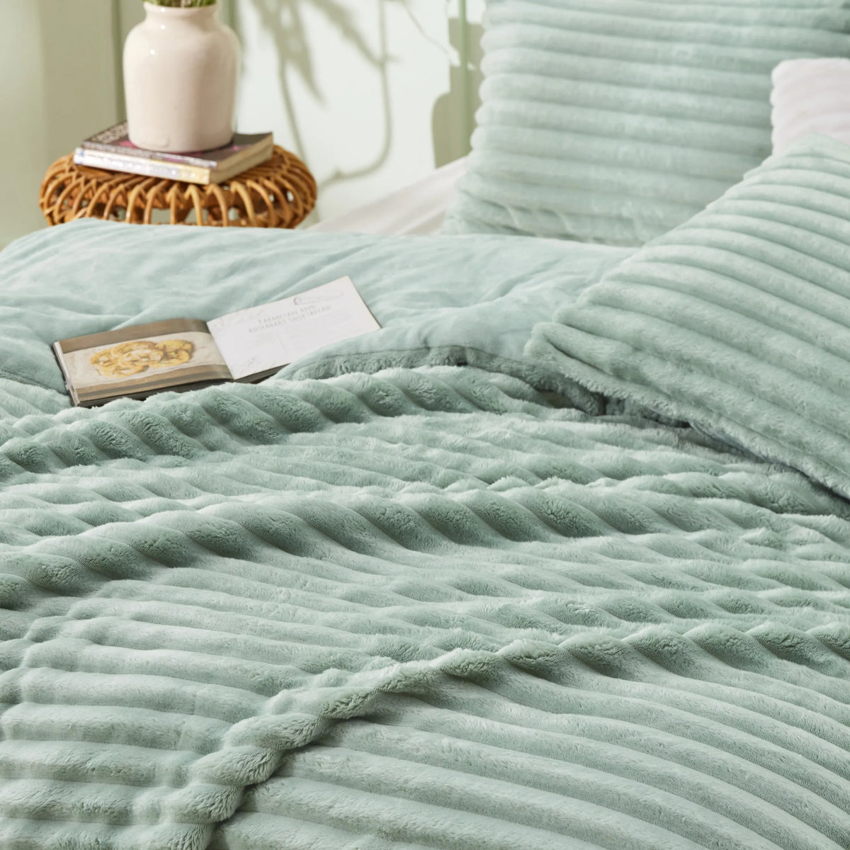 Striped Flannel Comforter Set