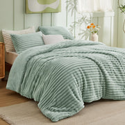 Striped Flannel Comforter Set