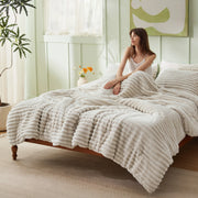Striped Flannel Comforter Set