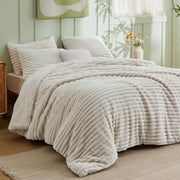 Striped Flannel Comforter Set