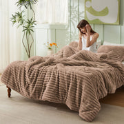 Striped Flannel Comforter Set