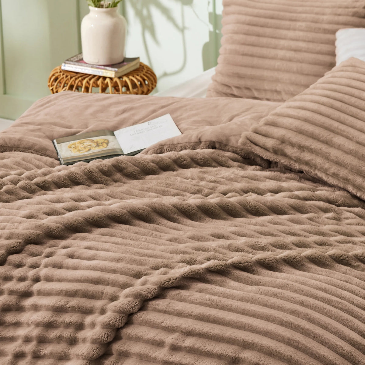 Striped Flannel Comforter Set