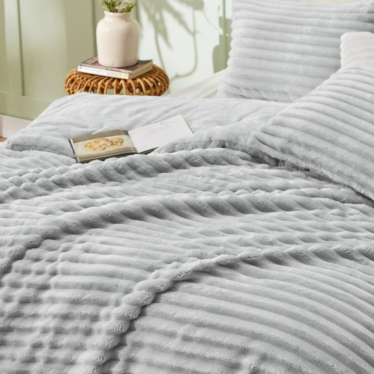 Striped Flannel Comforter Set
