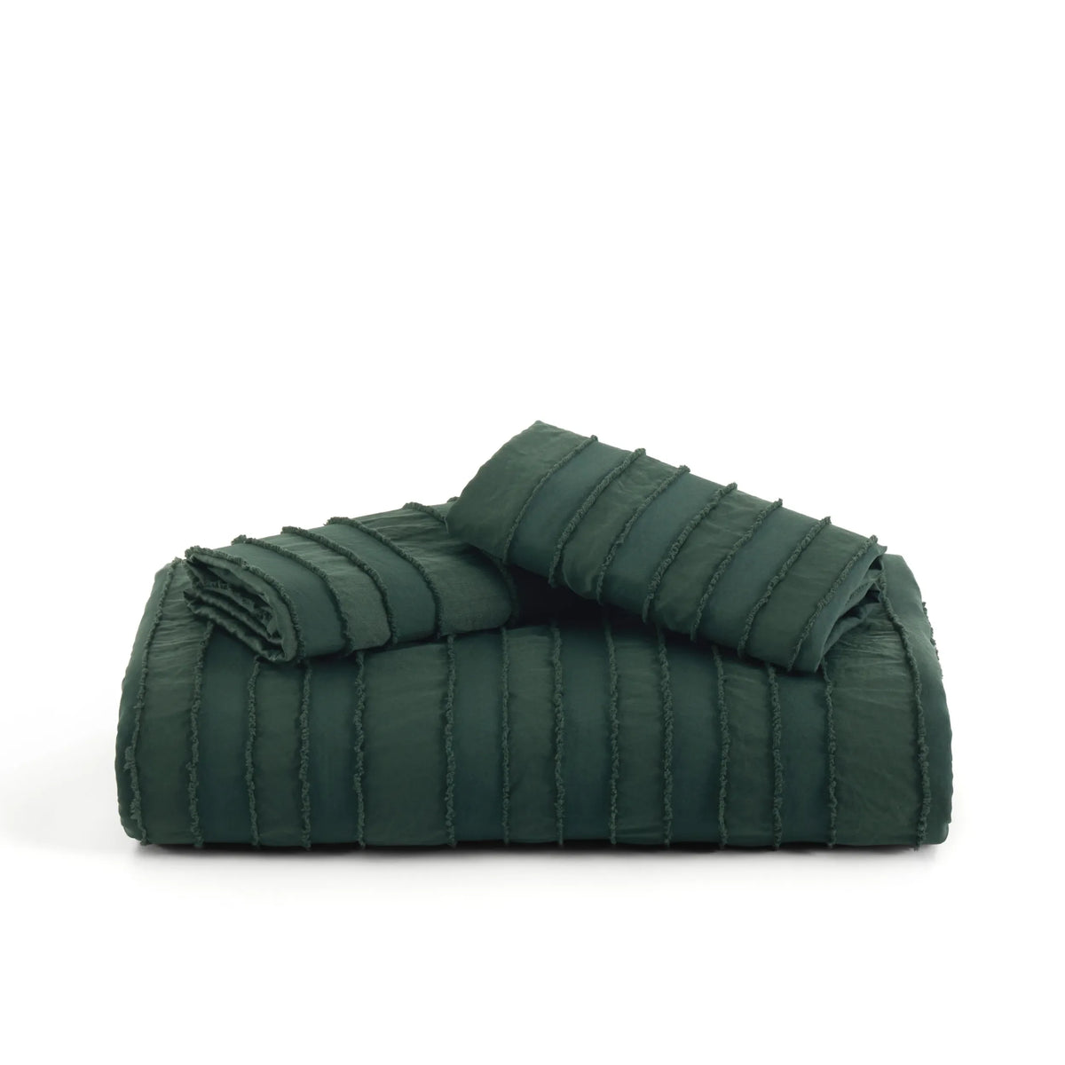 Striped Tufted Embroidery Duvet Cover Set