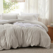 Striped Tufted Embroidery Duvet Cover Set