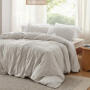 Striped Tufted Embroidery Duvet Cover Set