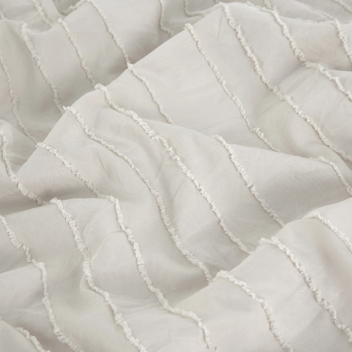 Striped Tufted Embroidery Duvet Cover Set