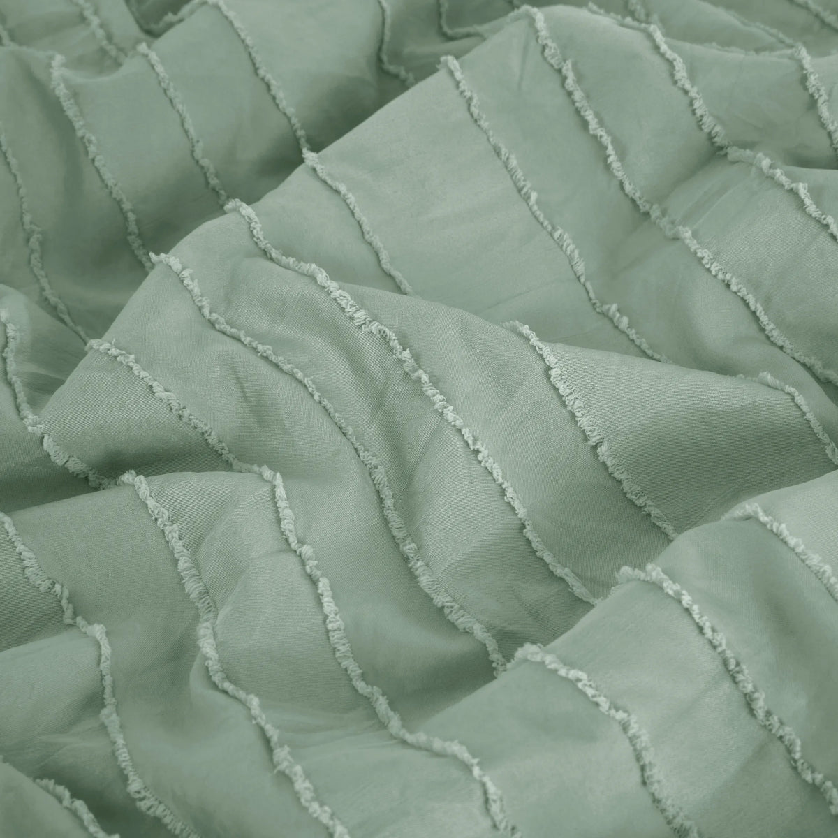 Striped Tufted Embroidery Duvet Cover Set