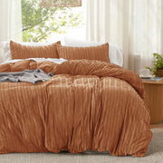 Striped Tufted Embroidery Duvet Cover Set