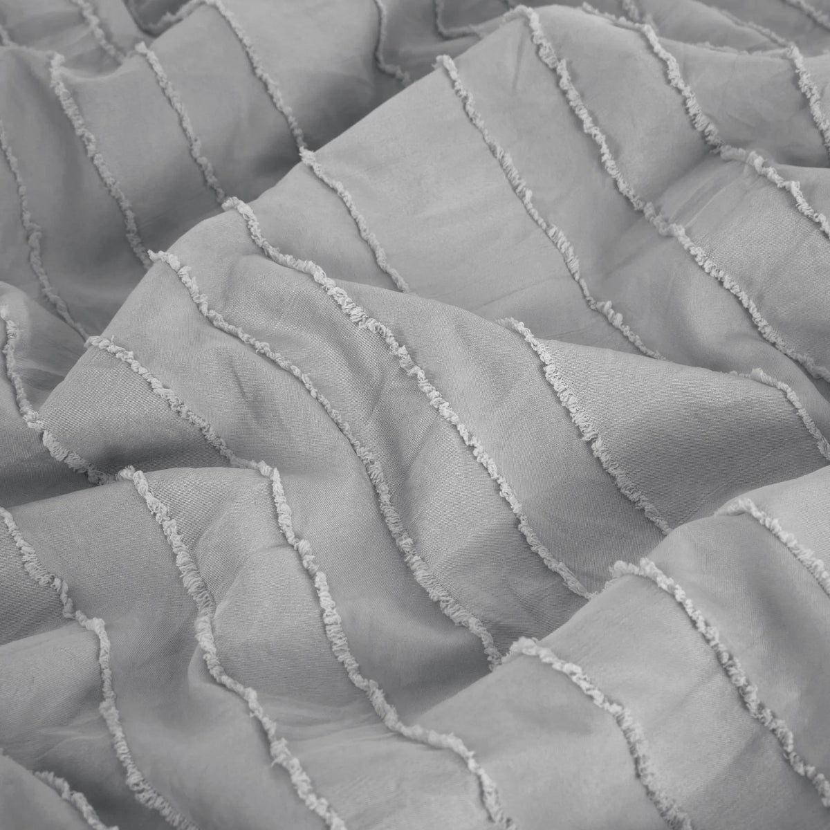Striped Tufted Embroidery Duvet Cover Set