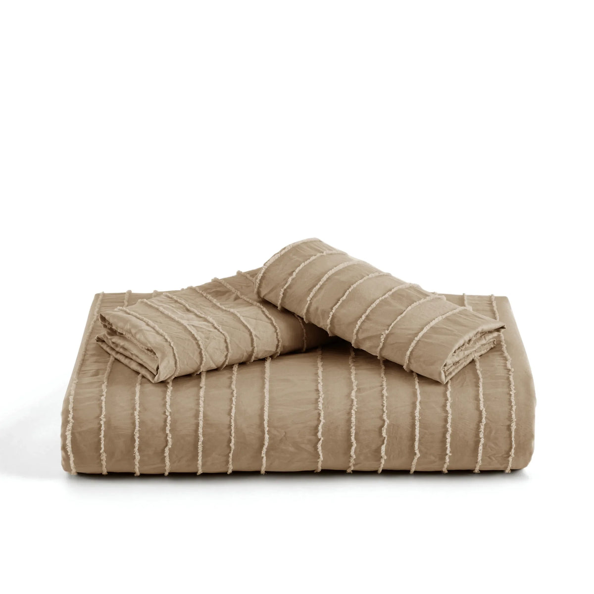 Striped Tufted Embroidery Duvet Cover Set