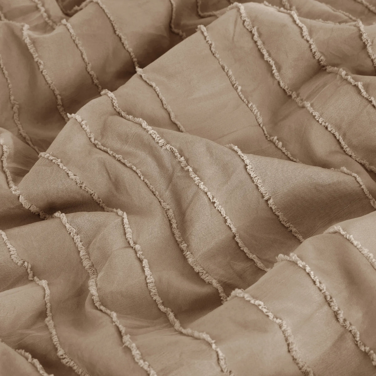 Striped Tufted Embroidery Duvet Cover Set