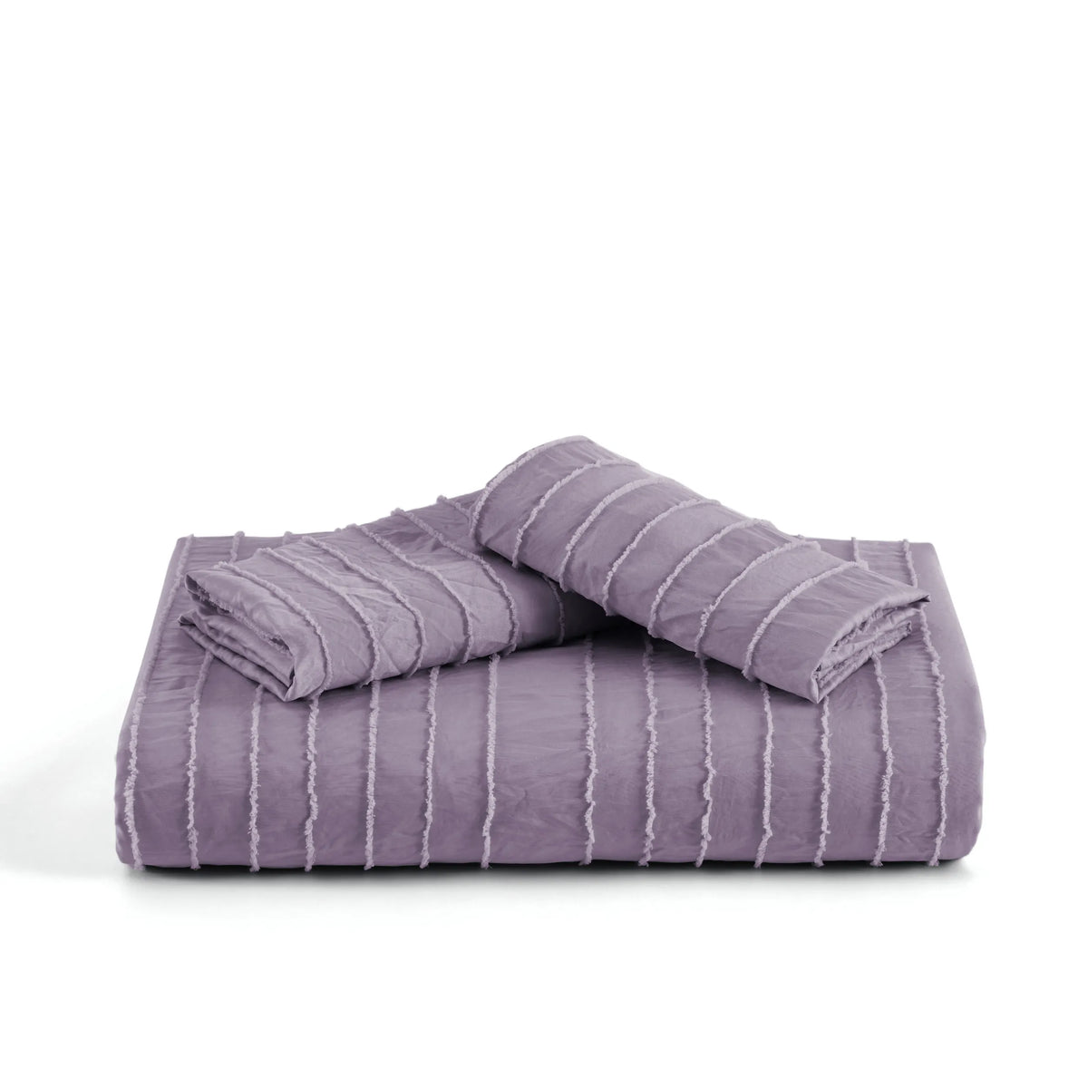 Striped Tufted Embroidery Duvet Cover Set