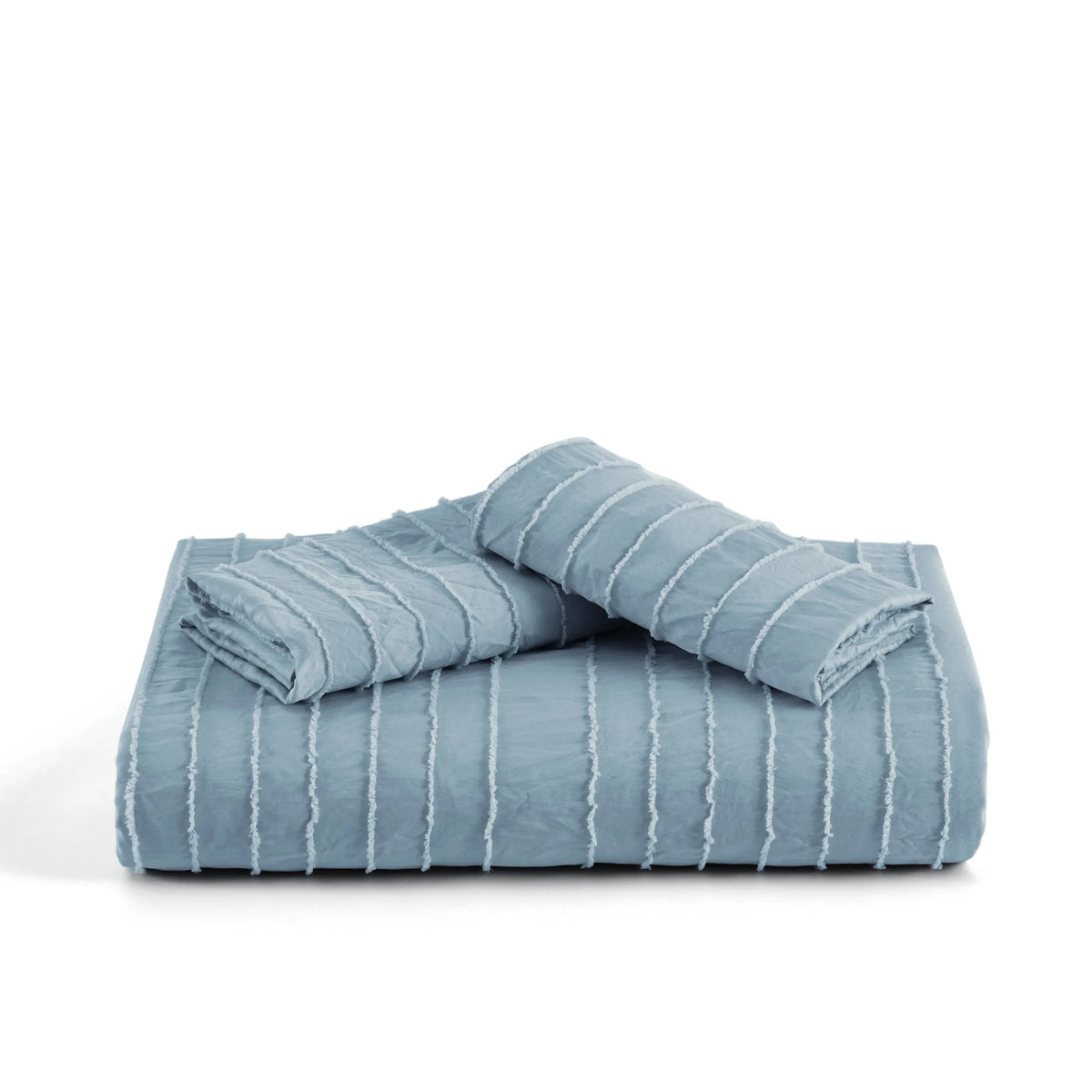 Striped Tufted Embroidery Duvet Cover Set