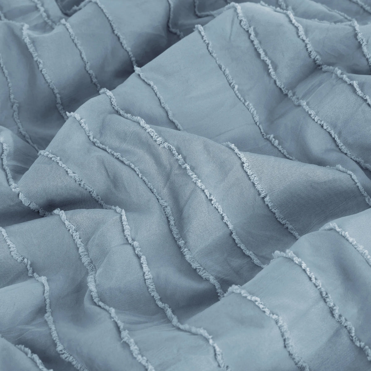 Striped Tufted Embroidery Duvet Cover Set