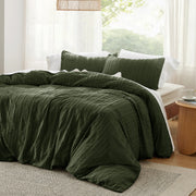 Striped Tufted Embroidery Duvet Cover Set