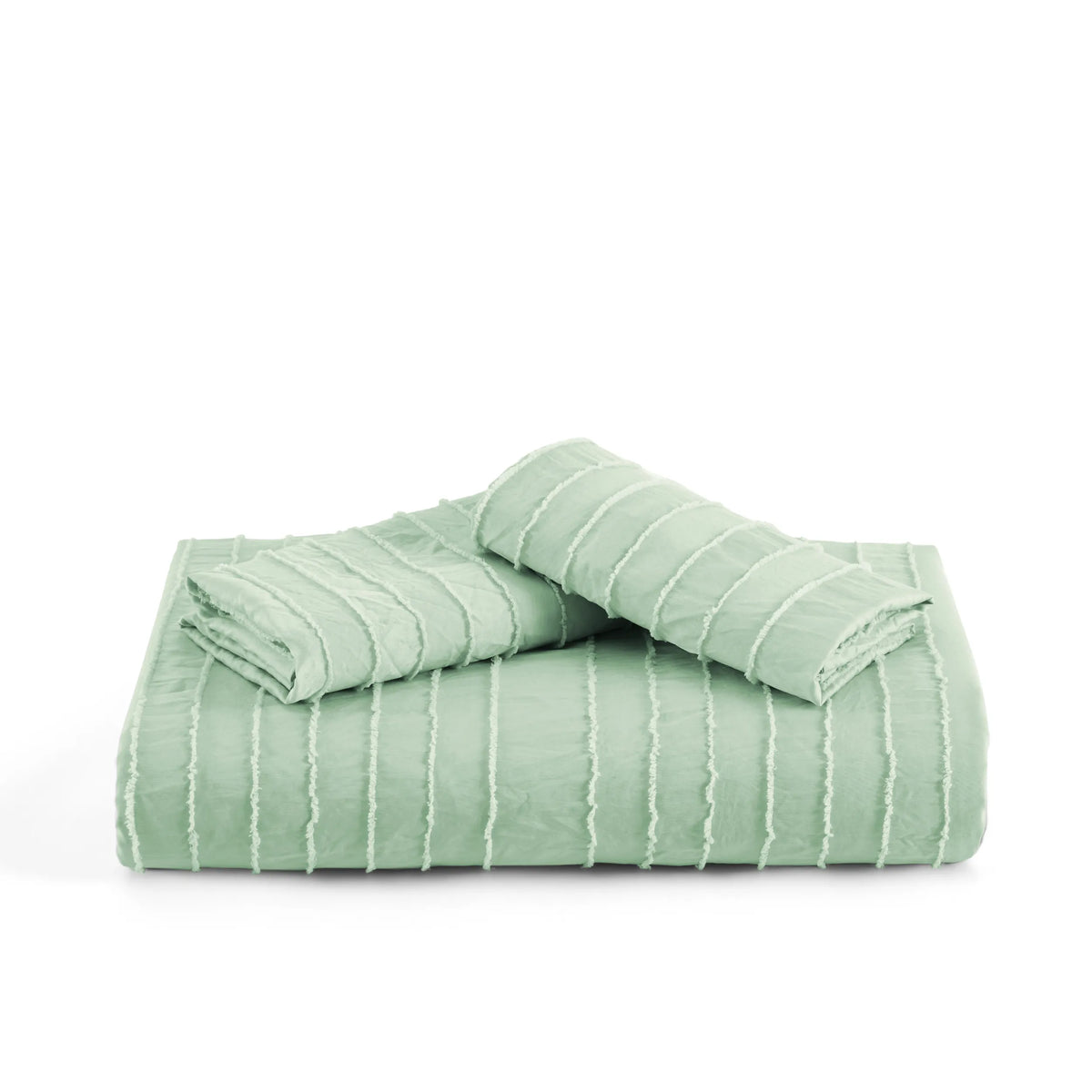 Striped Tufted Embroidery Duvet Cover Set