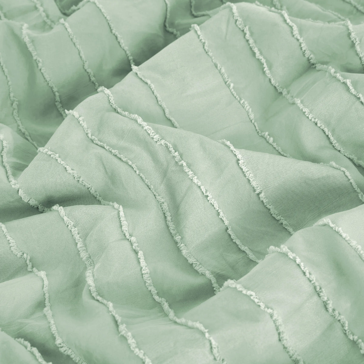 Striped Tufted Embroidery Duvet Cover Set
