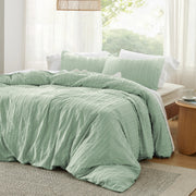 Striped Tufted Embroidery Duvet Cover Set