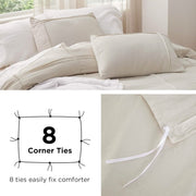 Striped Tufted Embroidery Duvet Cover Set