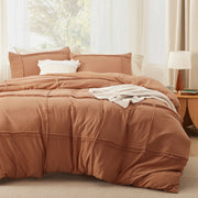 Striped Tufted Embroidery Duvet Cover Set