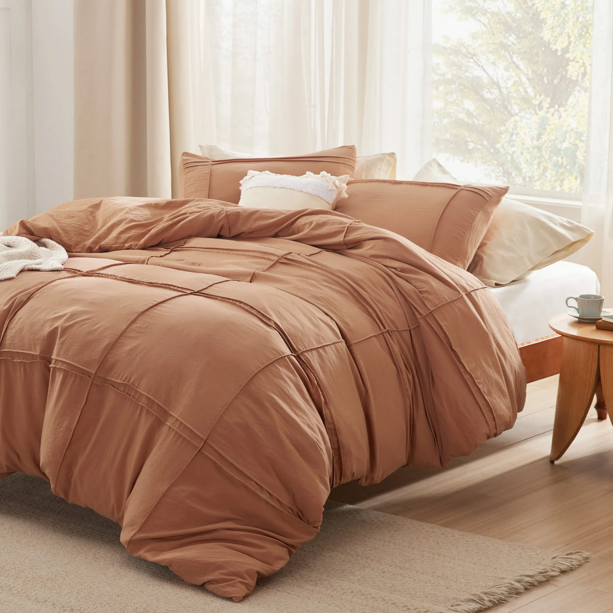 Striped Tufted Embroidery Duvet Cover Set