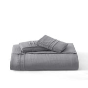 Striped Tufted Embroidery Duvet Cover Set