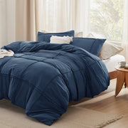 Striped Tufted Embroidery Duvet Cover Set