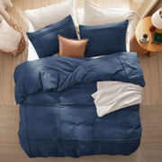 Striped Tufted Embroidery Duvet Cover Set