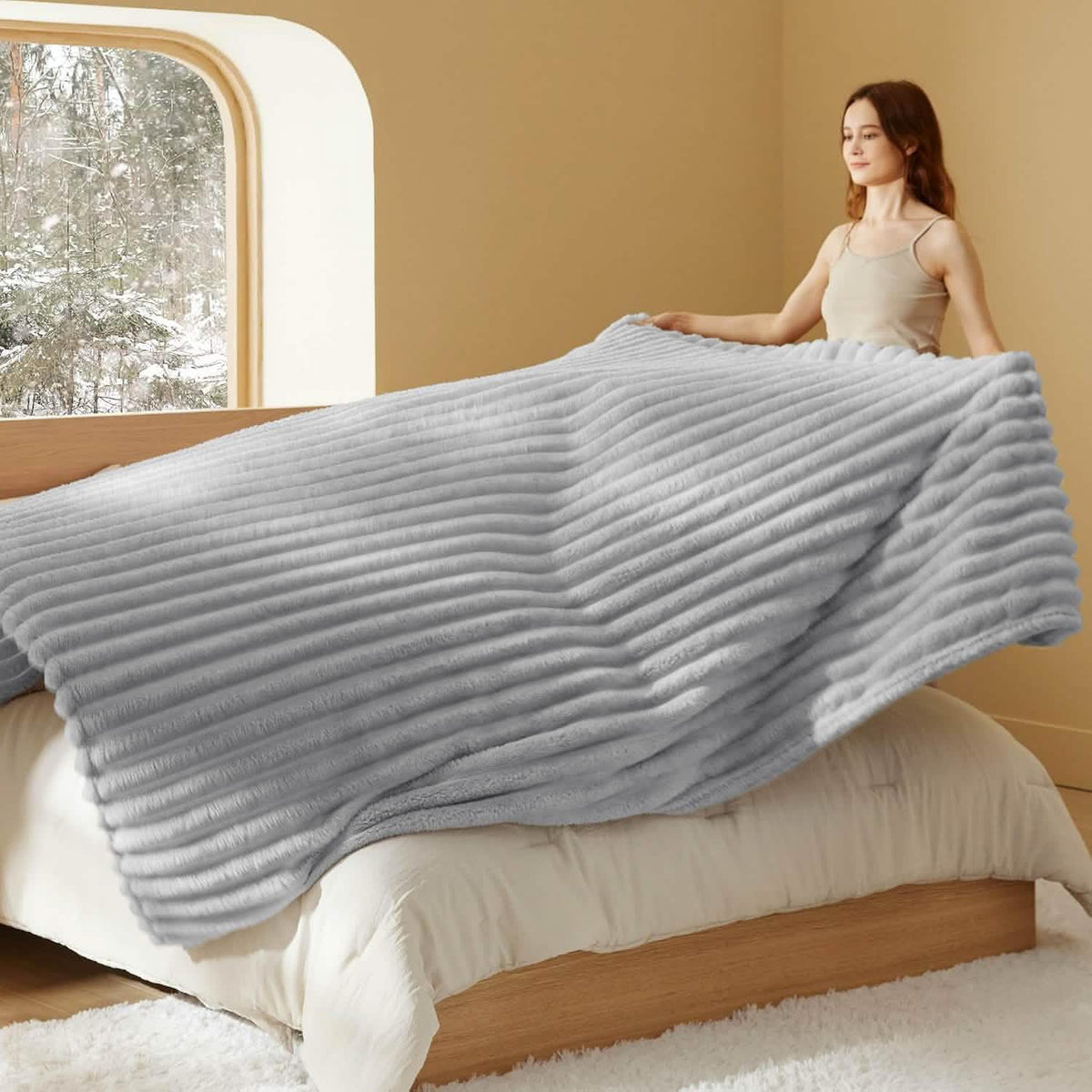 Luxplush Striped Blanket