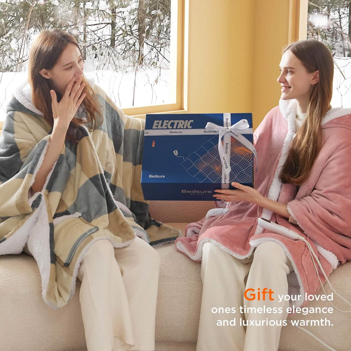 Heated Sherpa Fleece Blanket Hoodie