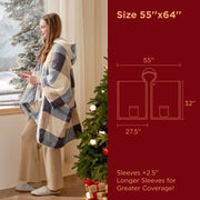 Heated Sherpa Fleece Blanket Hoodie