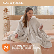 Heated Sherpa Fleece Blanket Hoodie