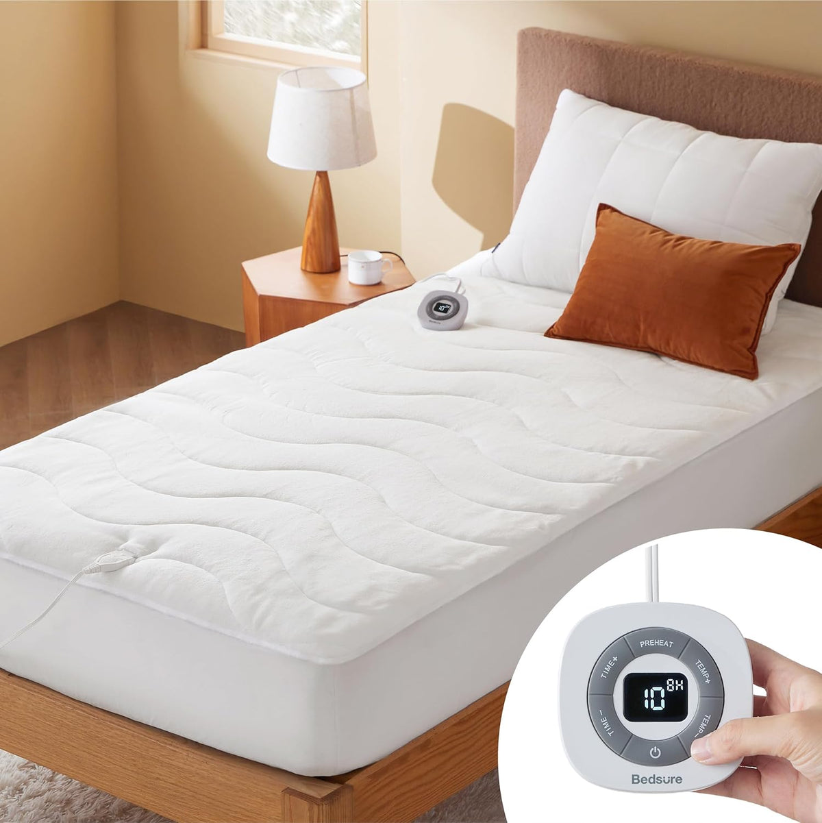 Coral Fleece Heated Mattress Pad