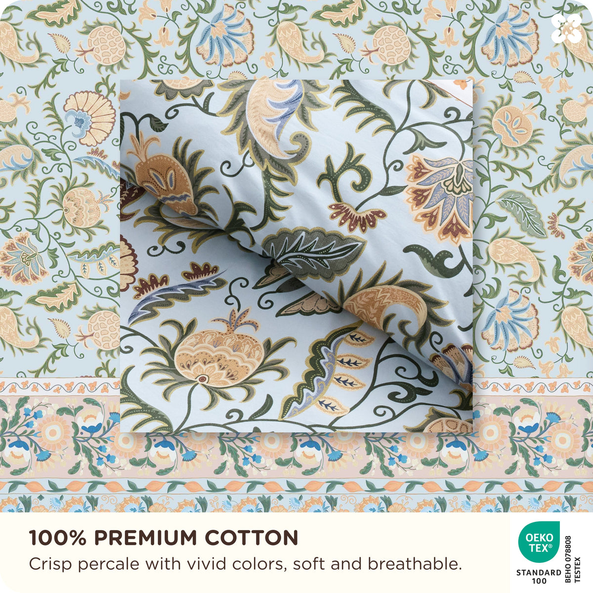100% Cotton Patterned Duvet Cover Set