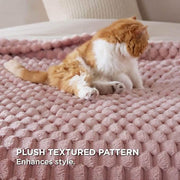 Textured Bubble Flannel Fleece Blanket