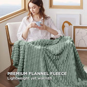 Textured Bubble Flannel Fleece Blanket