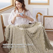 Textured Bubble Flannel Fleece Blanket