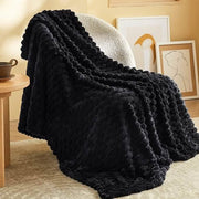 Textured Bubble Flannel Fleece Blanket