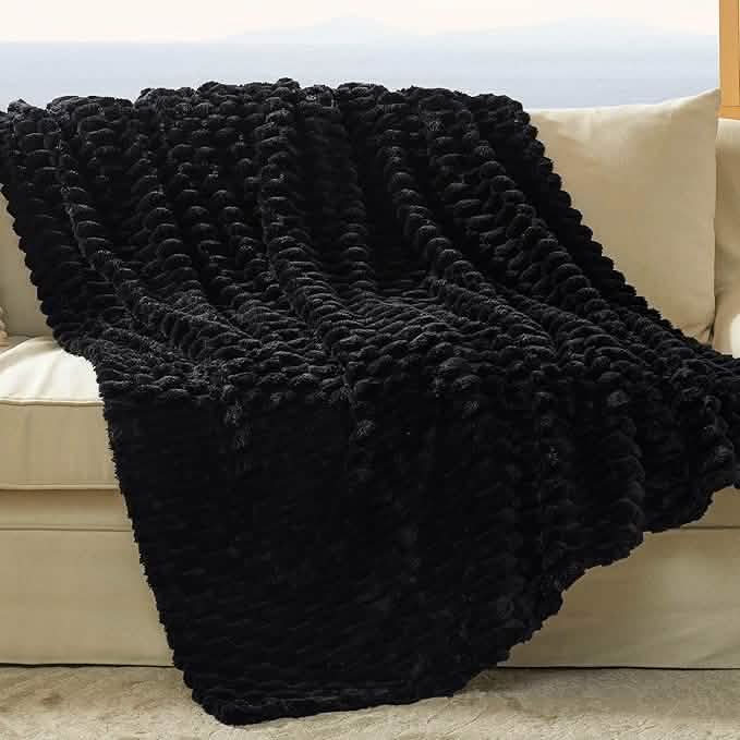 Textured Bubble Flannel Fleece Blanket