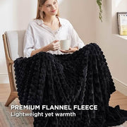 Textured Bubble Flannel Fleece Blanket