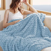 Textured Bubble Flannel Fleece Blanket