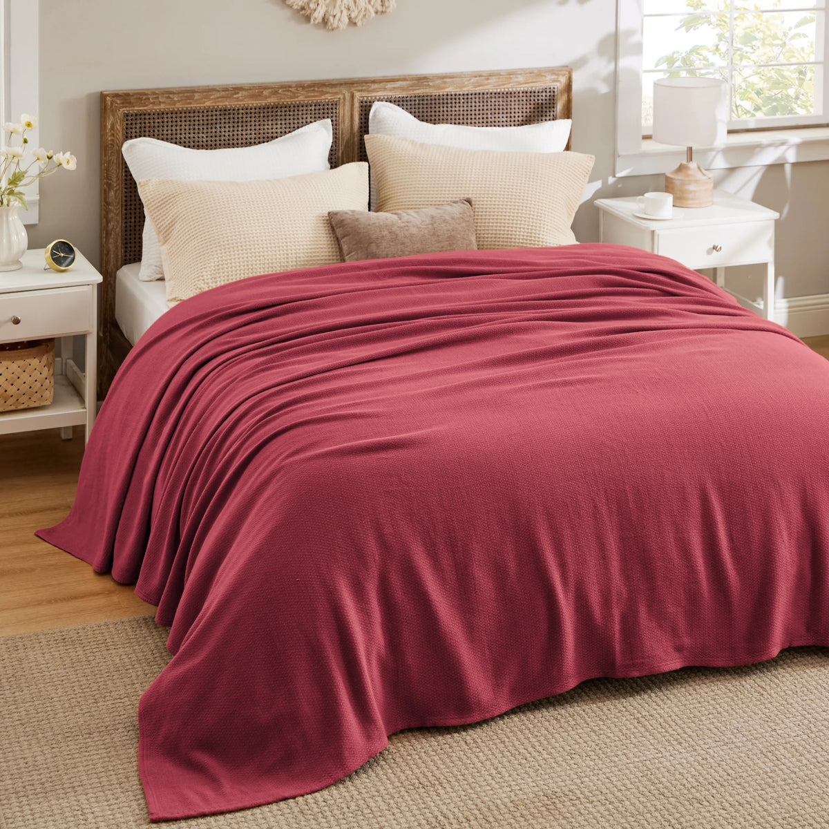 100% Cotton Herringbone Woven Blanket