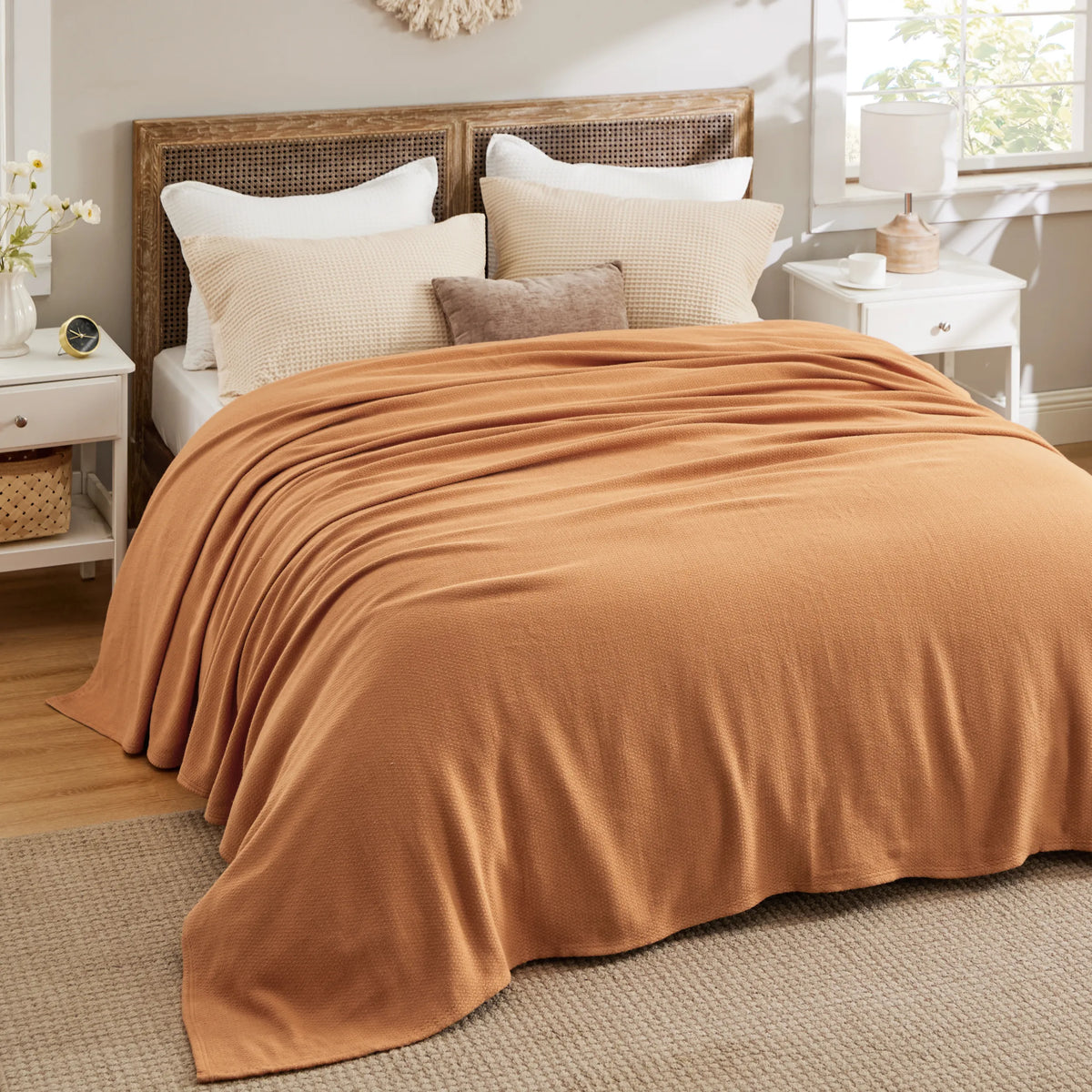 100% Cotton Herringbone Woven Blanket