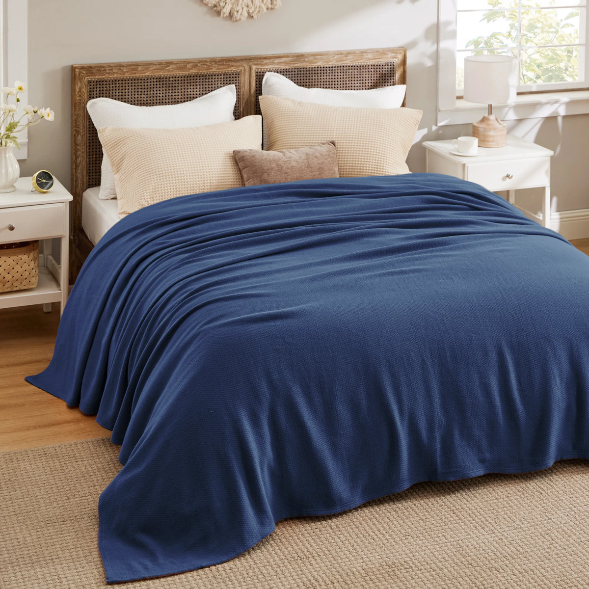 100% Cotton Herringbone Woven Blanket